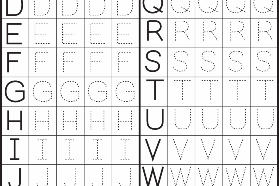 Letter Trace Worksheets Printable Letter Tracing Worksheets