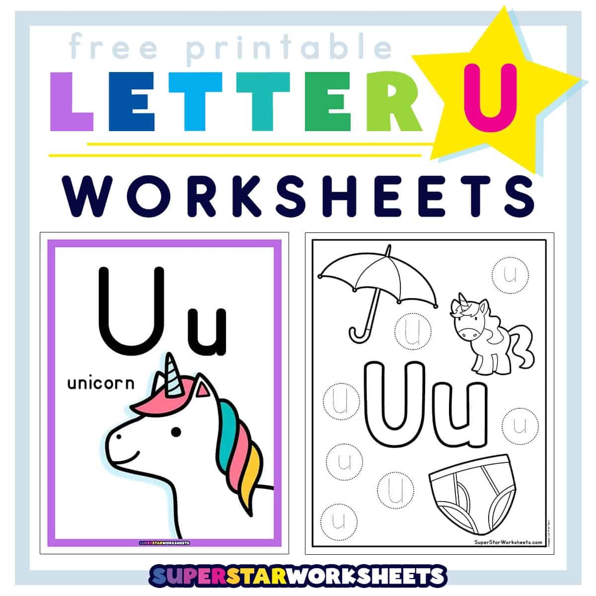 Letter U Worksheets Superstar Worksheets