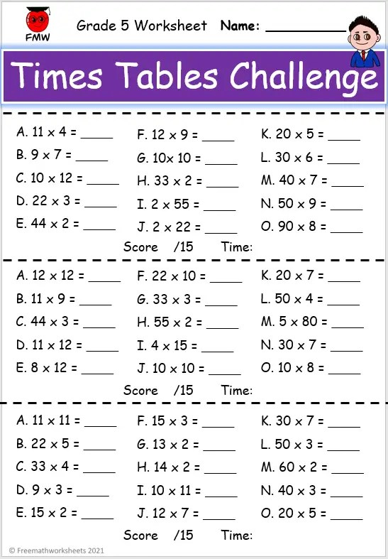 Mastering Multiplication Printable Maths Times Tables Worksheets
