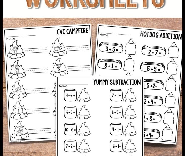 Math Camping Worksheets Printable FREE Printables