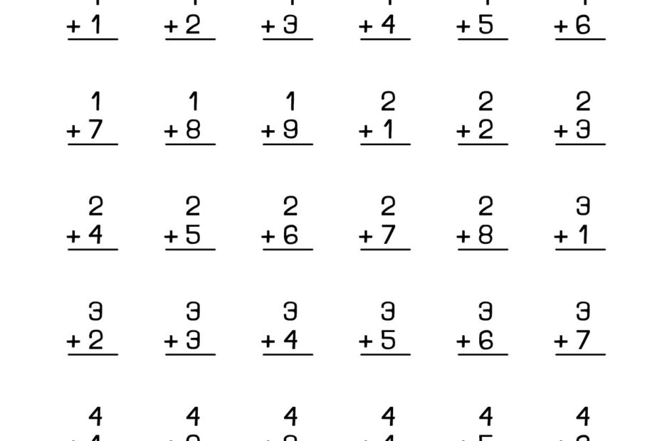 Math For 1St Graders Worksheets Printable Free
