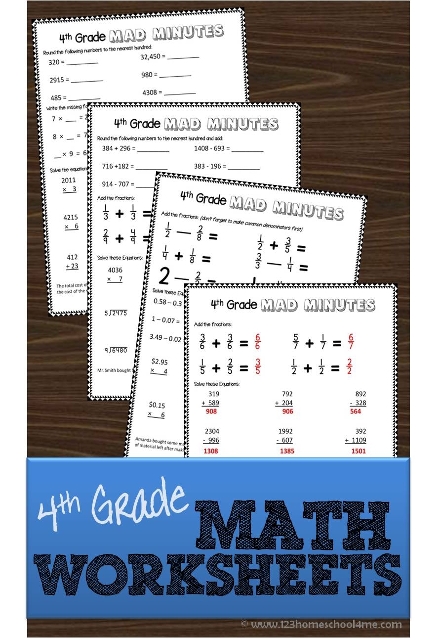 Math For 4th Graders Printable Worksheets
