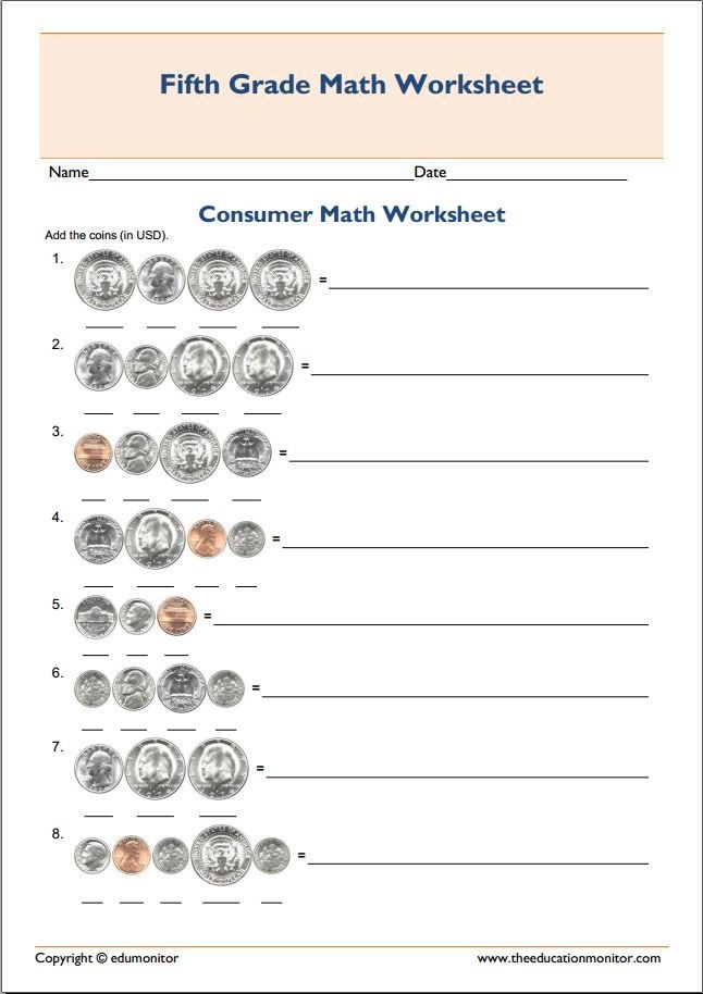 Math For Fifth Graders Worksheets
