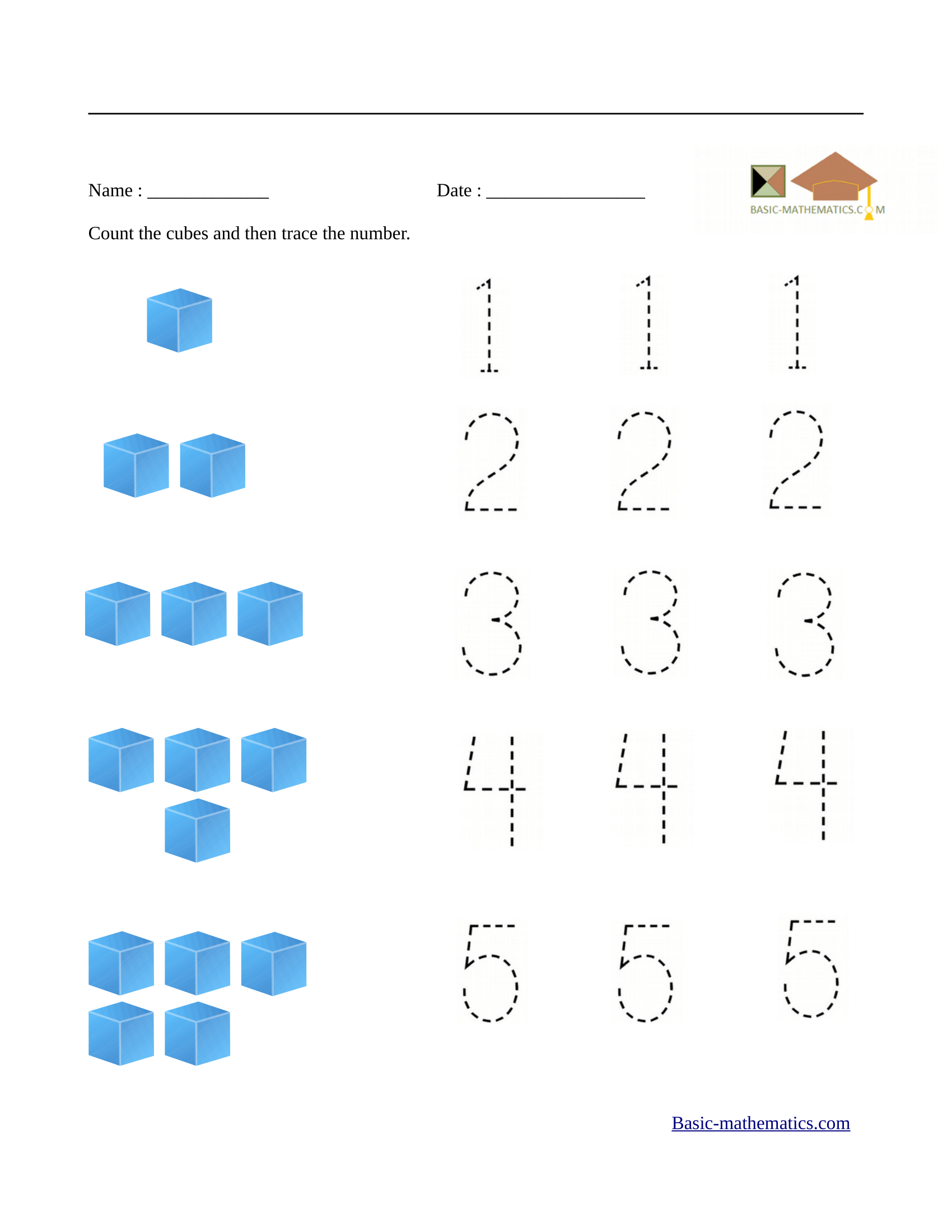 Math For Preschoolers Printable Worksheets