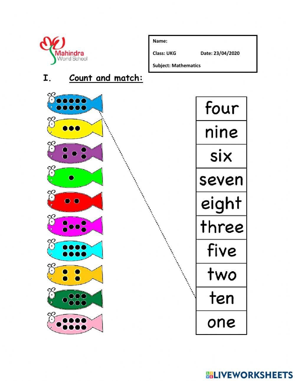 Maths Online Exercise For UKG Live Worksheets Worksheets Library