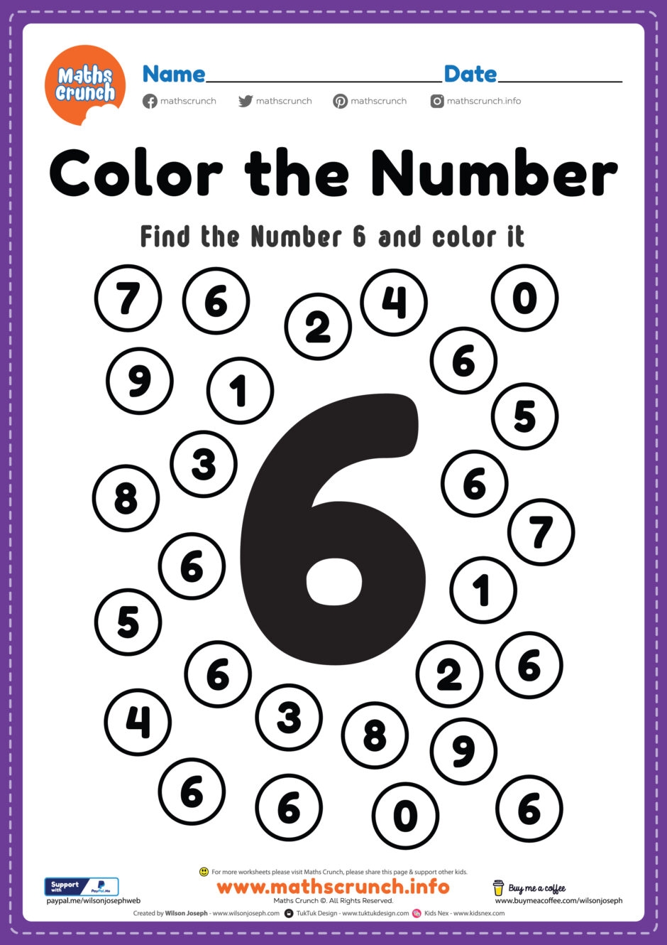 Maths Worksheet For Nursery Number 6 Coloring Free PDF Maths Worksheet For Nursery Number 6 Coloring Free PDF