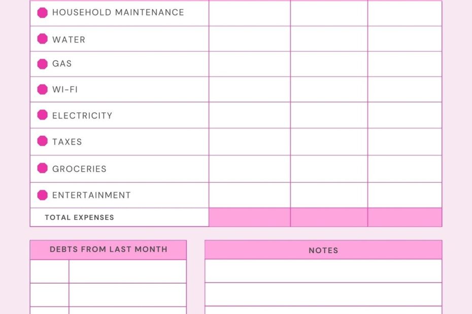 Monthly Budget Worksheet Free Printable Viva Veltoro Worksheets