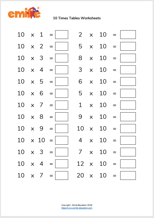 Multiplication Table Worksheet Printable Free Campingkja