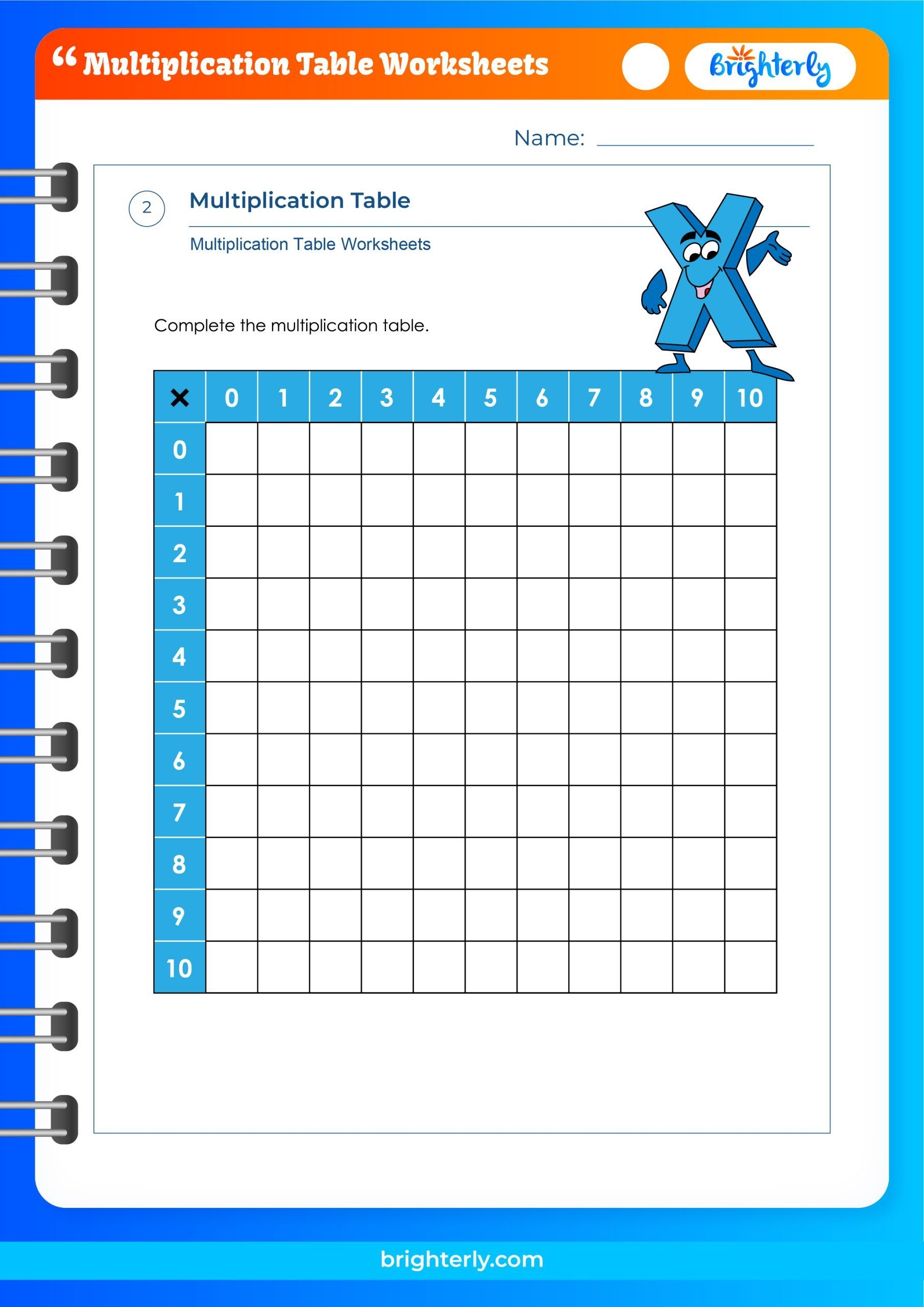 Multiplication Table Worksheets For Kids Of All Grades PDFs 
