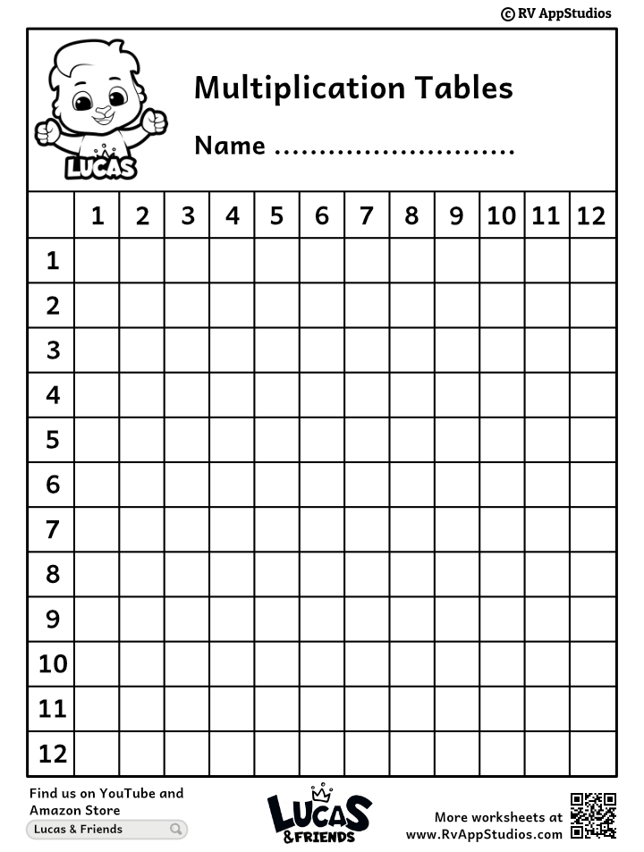 Multiplication Tables 1 12 Free Printable Worksheets Infoupdate