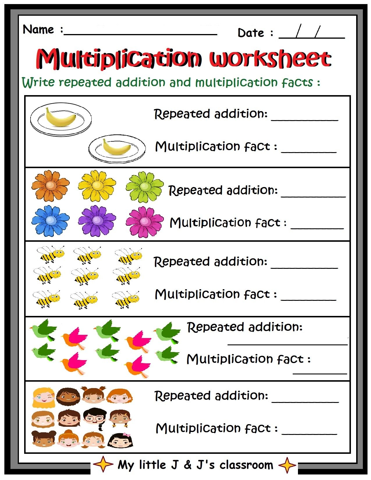Multiplication Worksheet For Class 2