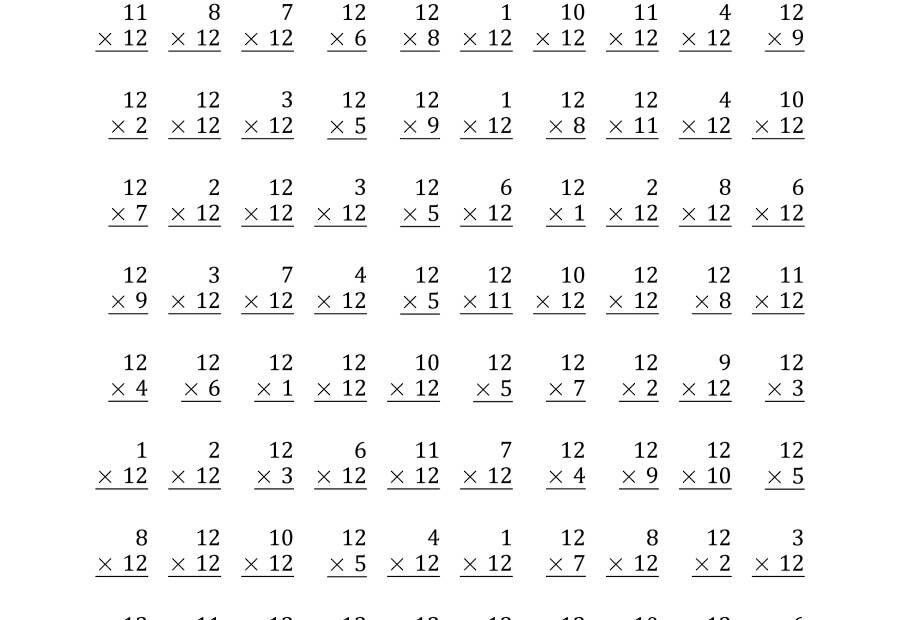 Multiplication Worksheets 1 12 Free Multiplication Worksheets