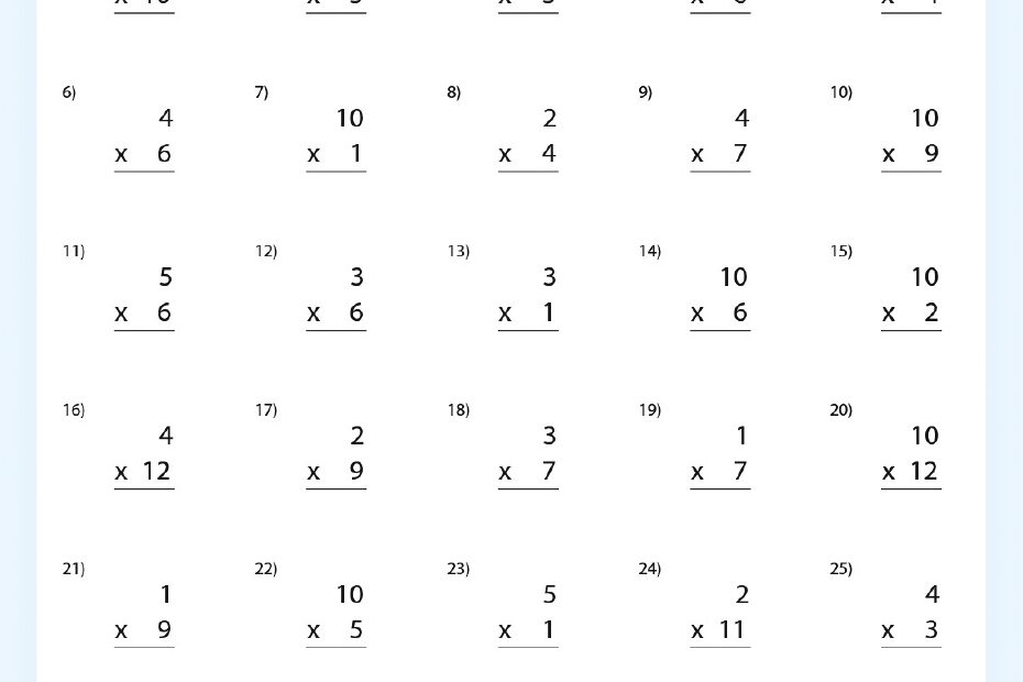 Multiplication Worksheets Printable Grade 3 Printable Worksheets