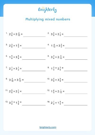 Multiplying Fractions Worksheets Practice Sheets For Fraction 