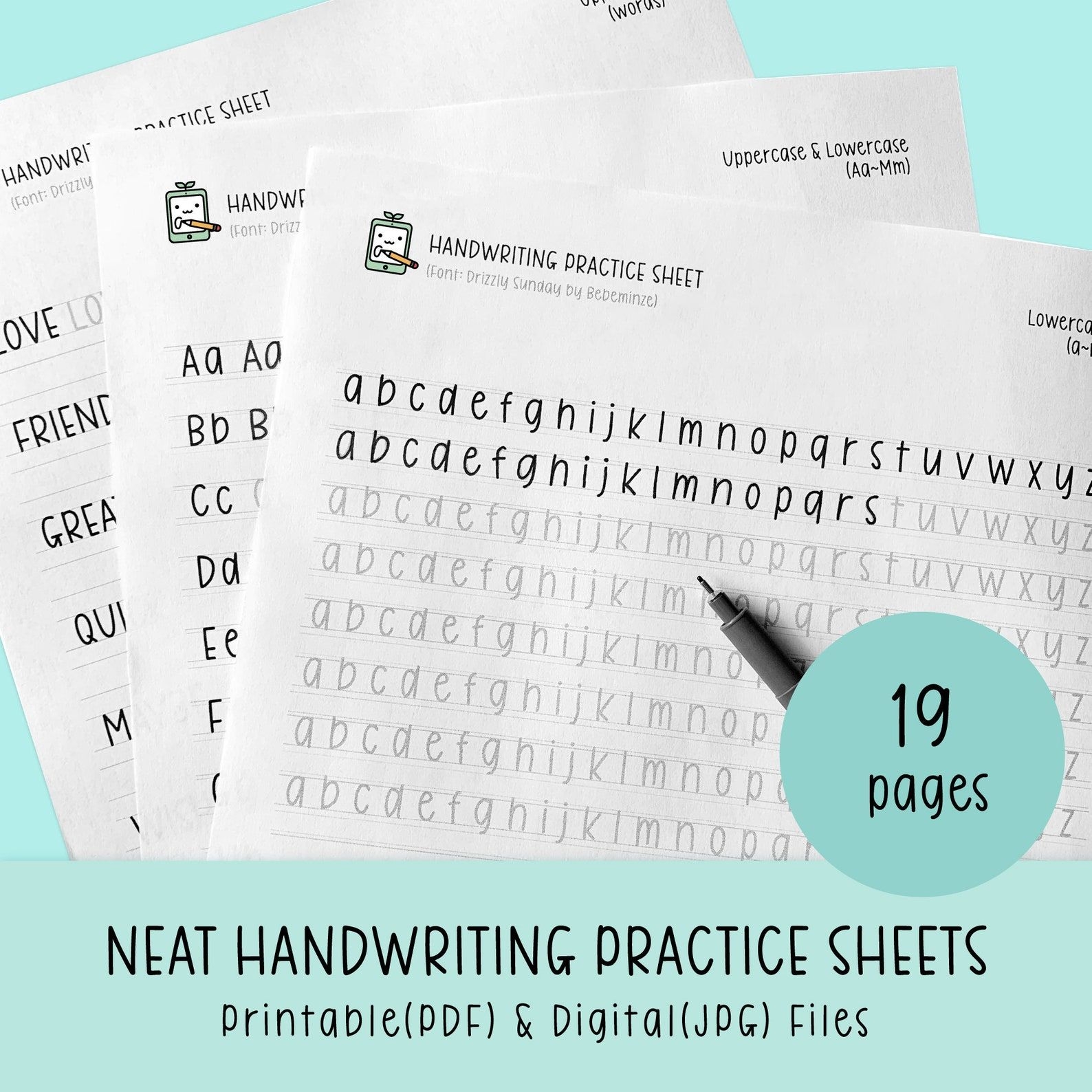 Neat Handwriting Practice Sheets Printable Handwriting Etsy Artofit