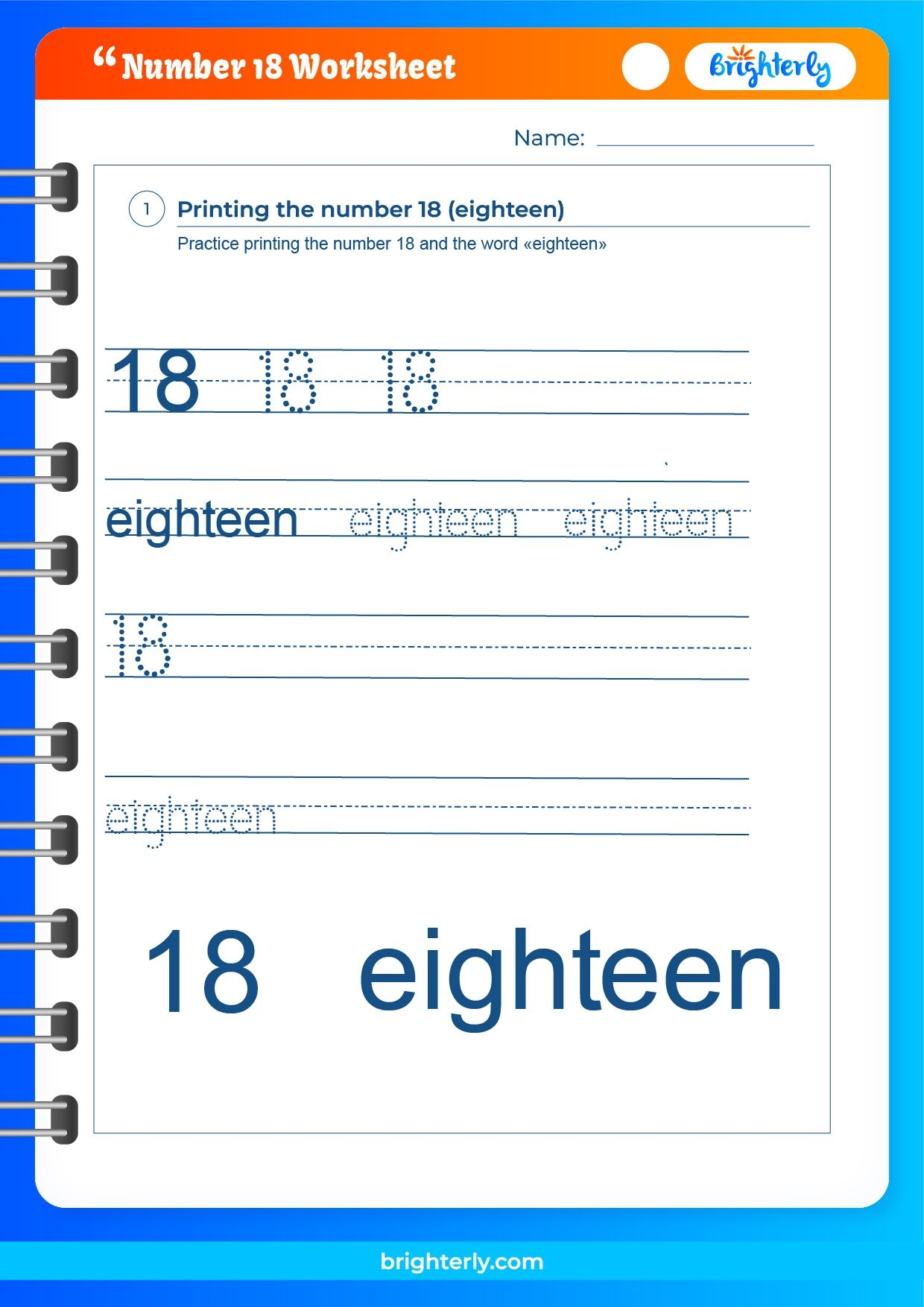 Number 18 Worksheets Free Printable Number 18 Worksheets Free Printable