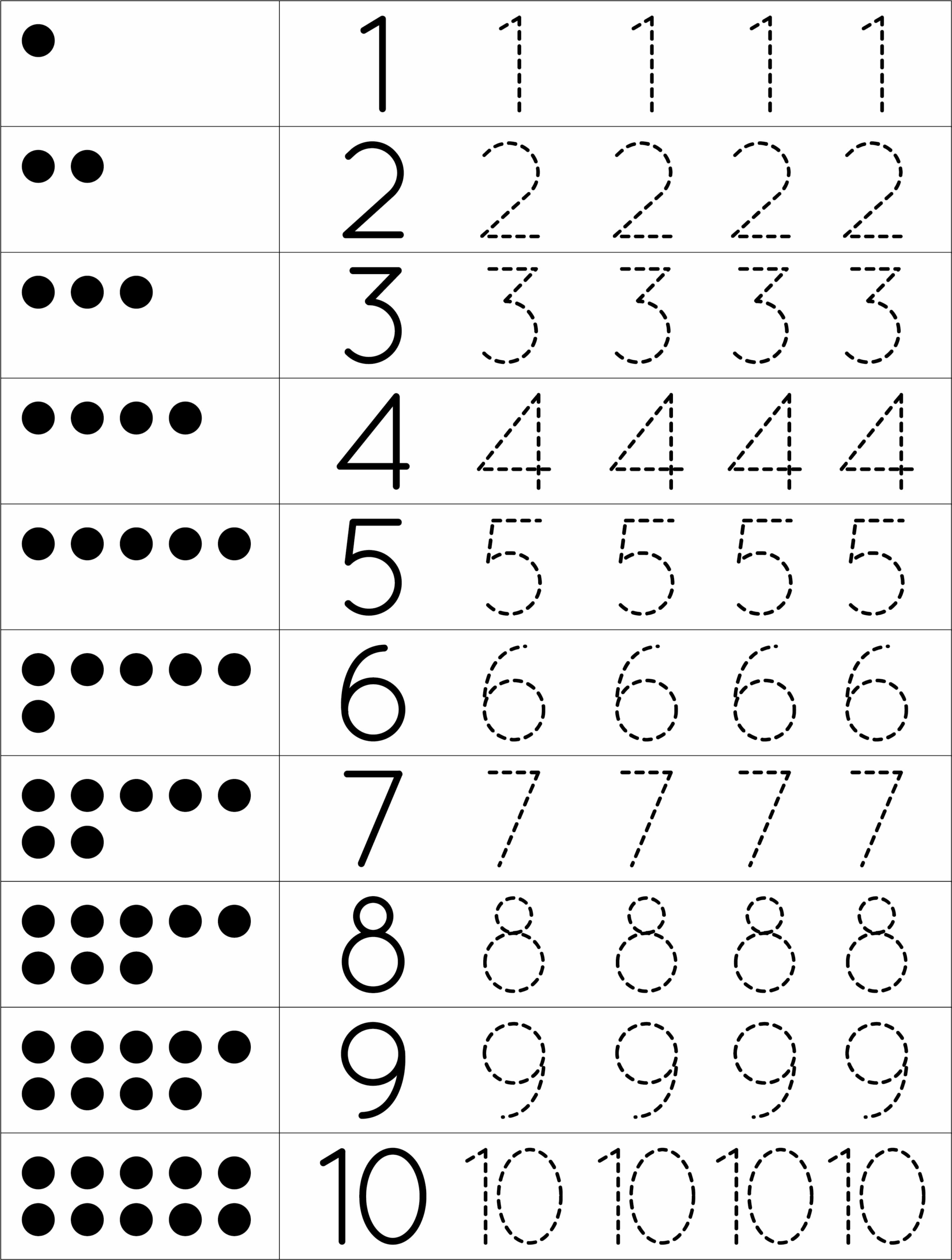 Number Tracing Worksheets For Preschool Printable Form Templates And 