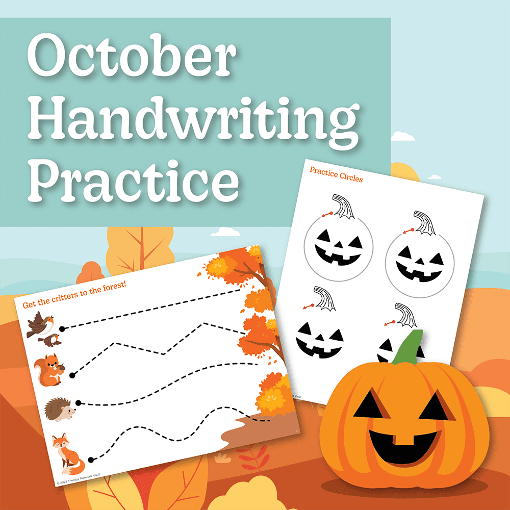October Handwriting Practice Worksheets TMV