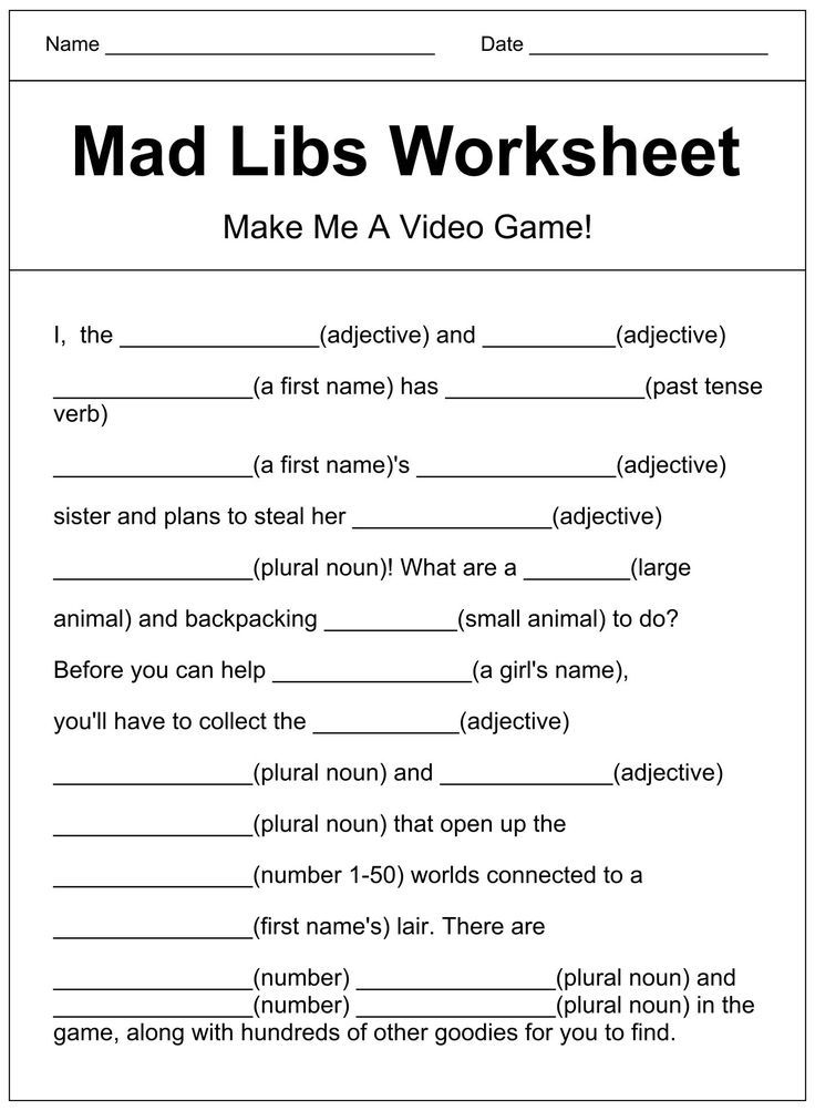 Office Mad Libs Printable Worksheets Library