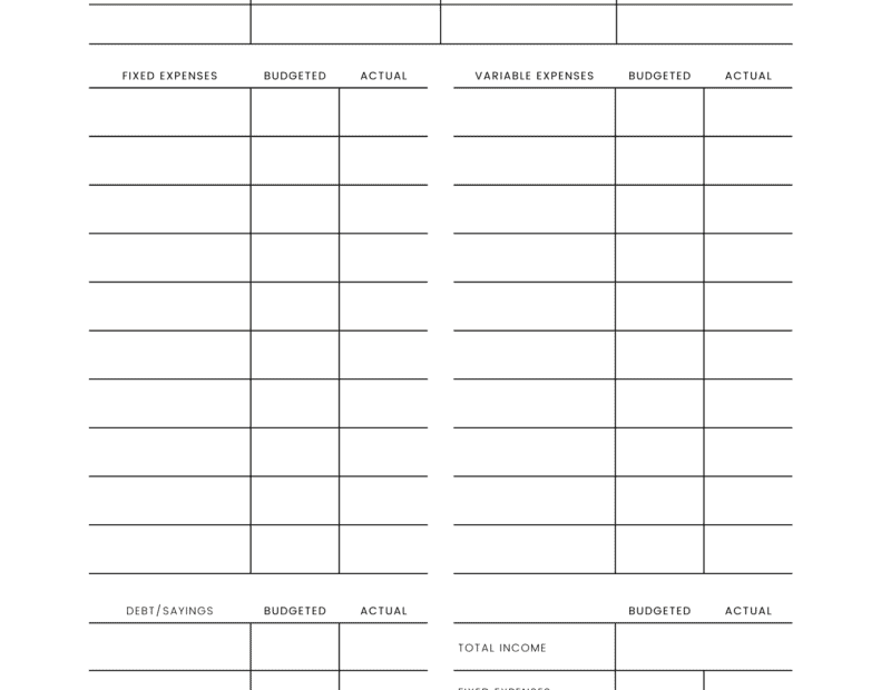 Pdf Beginner Printable Budget Worksheet Life And A Budget
