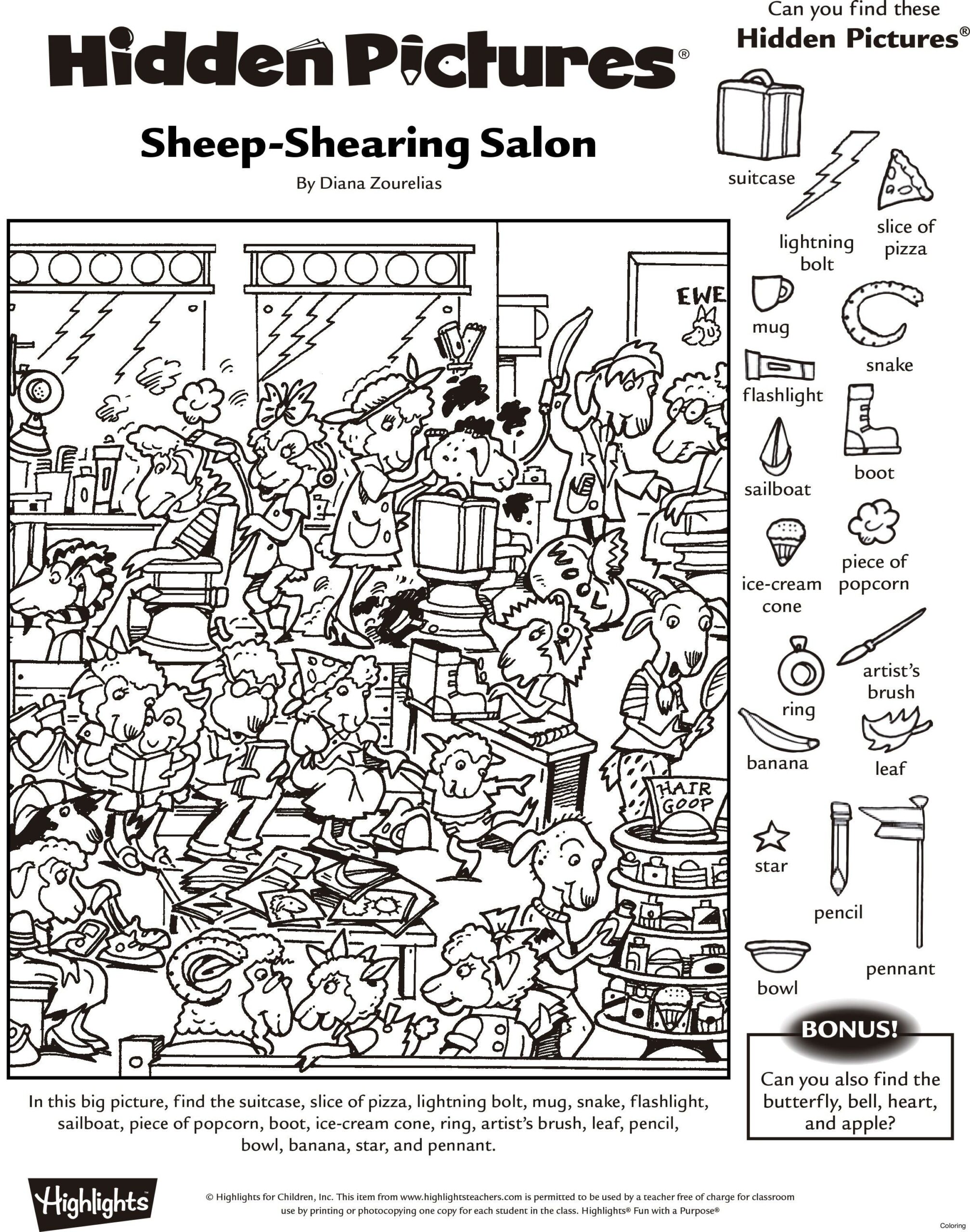 Pdf Free Printable Hidden Pictures Worksheets