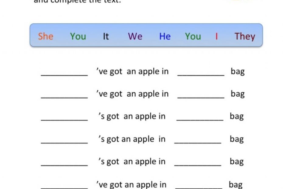 Personal Pronouns And Possessive Adjectives Worksheet