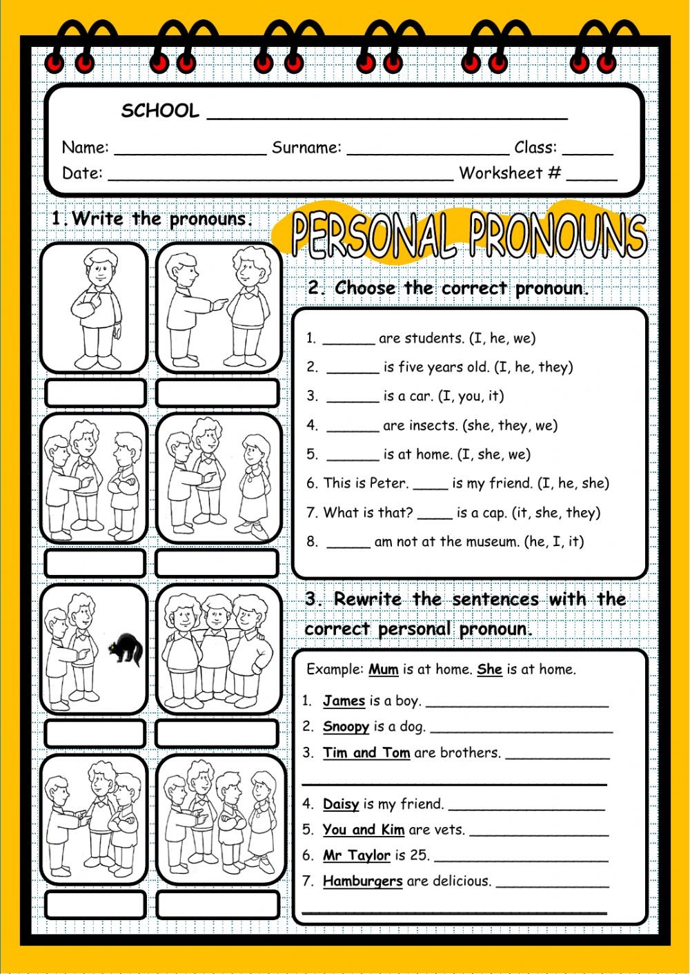 Personal Pronouns Interactive Worksheet Db excel