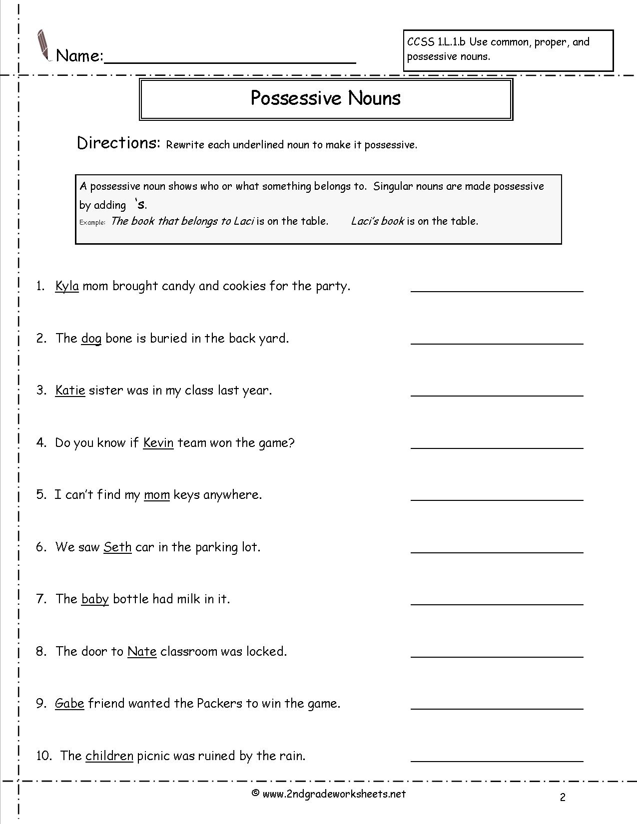 Possessive Pronouns Worksheet 3rd Grade 1251936 Free Worksheets Samples