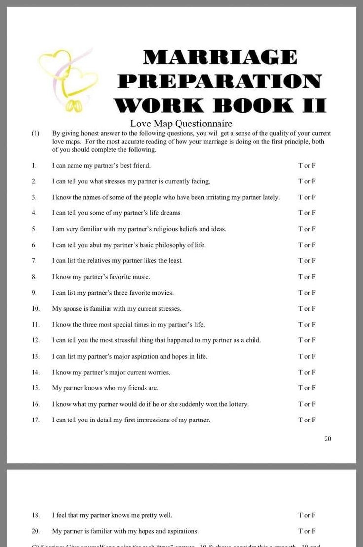 Pre Marriage Counseling Worksheets