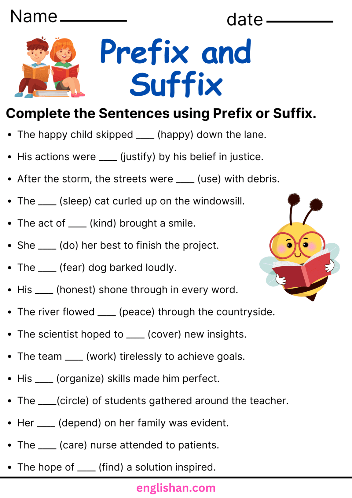 Prefix And Suffix Worksheets And Exercises Englishan