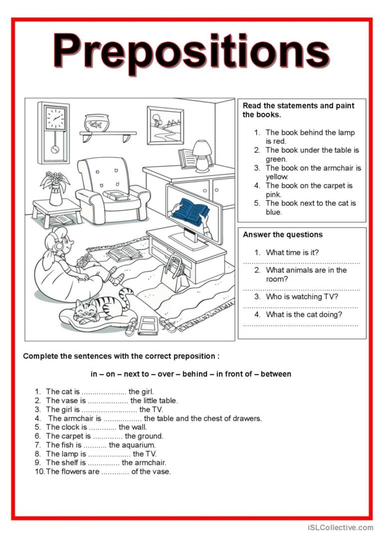 Preposition Of Place Interactive Worksheet Bilarasa