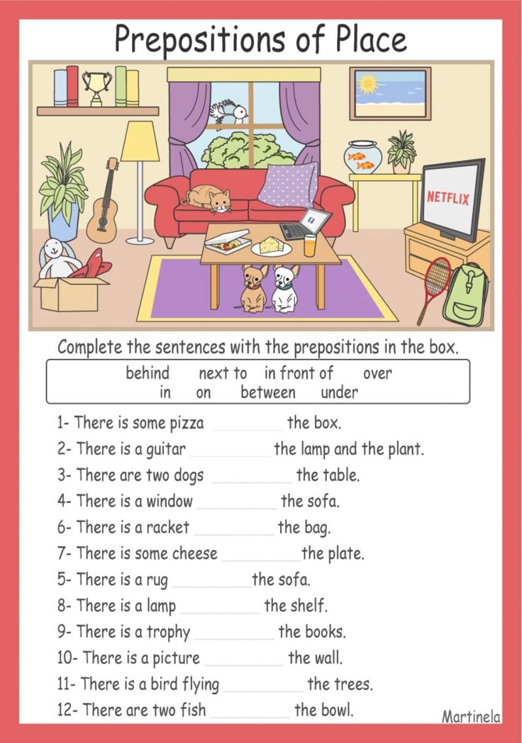 Preposition Of Place Worksheet For Class 3