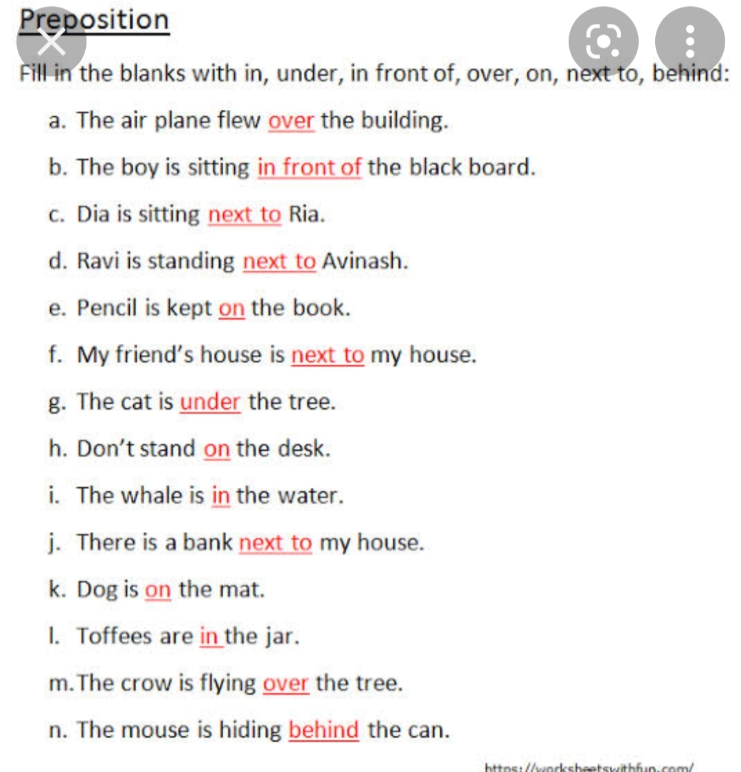 Preposition Worksheet For Grade 6 NBKomputer