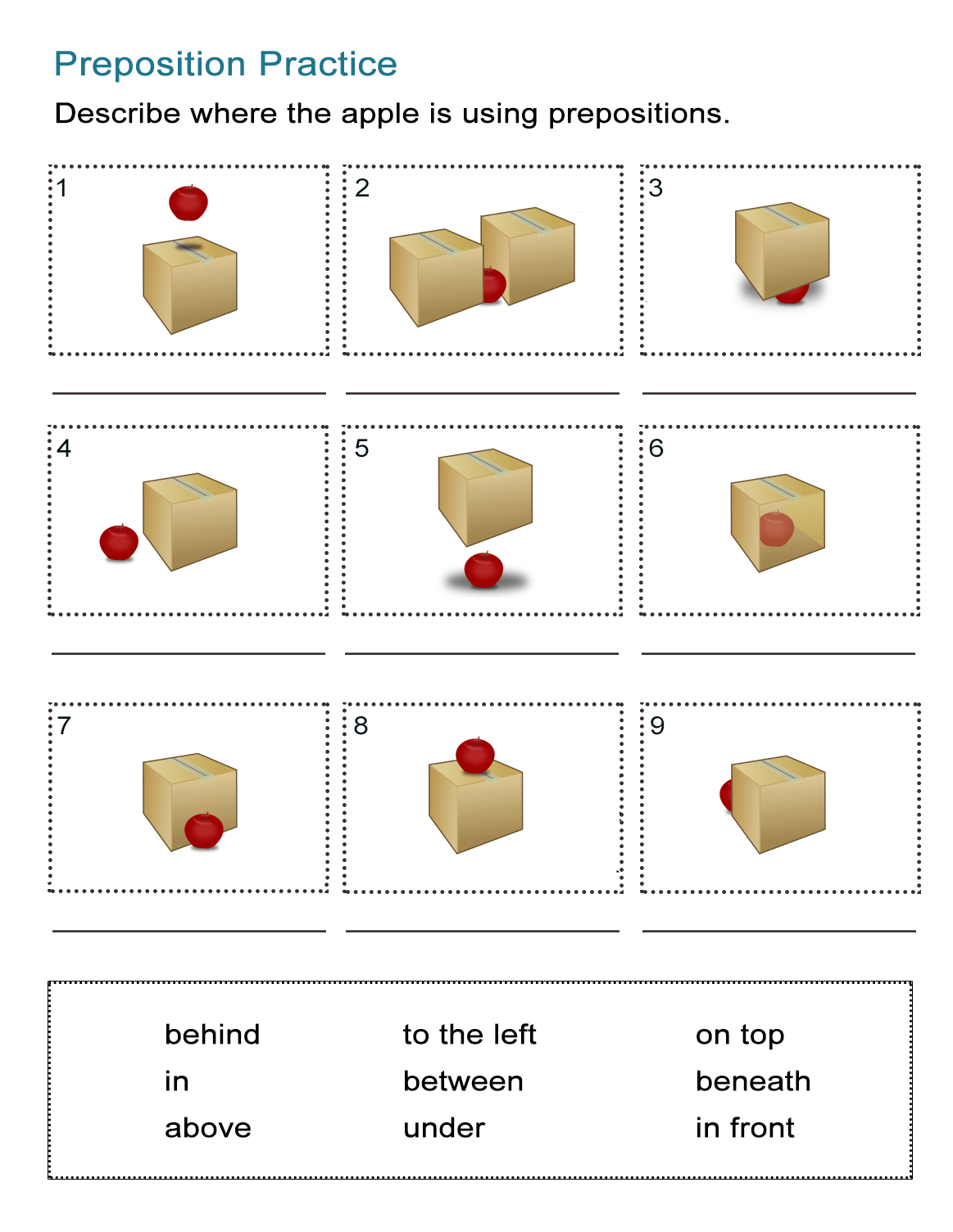 Preposition Worksheets For Preschoolers Preposition Worksheets