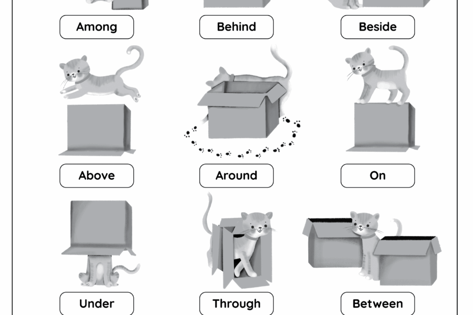 Prepositions Of Place Worksheet Kindergarten Free Printable Free