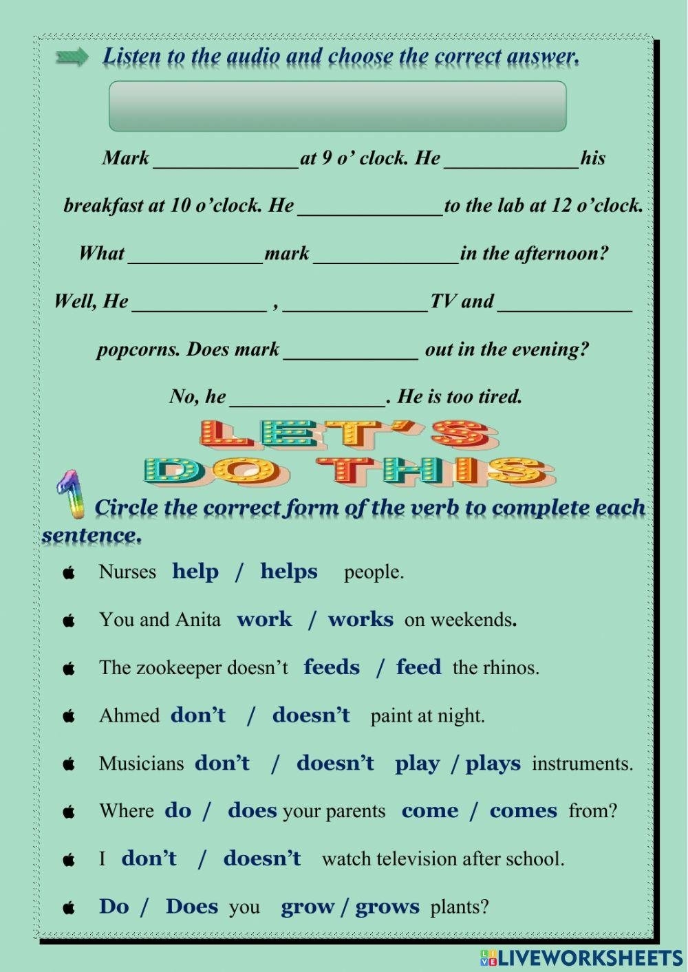 Present Indefinite Tense Worksheets Worksheets Day