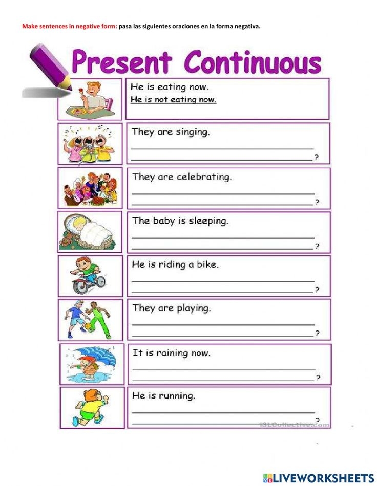 Present Progressive In Negative Form Worksheet Worksheets Library
