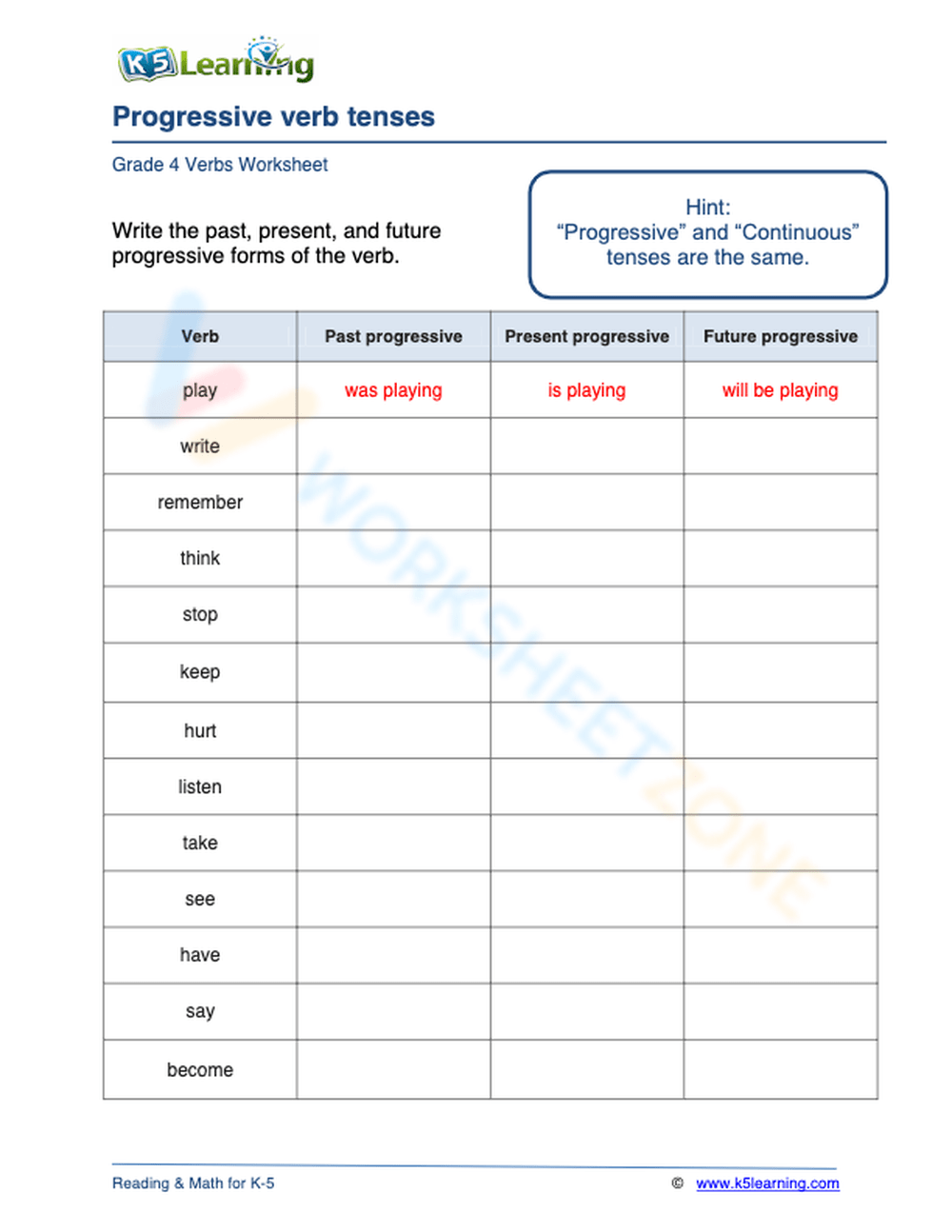 Present Progressive Tense ESL Worksheet By Roman88 Worksheets Library
