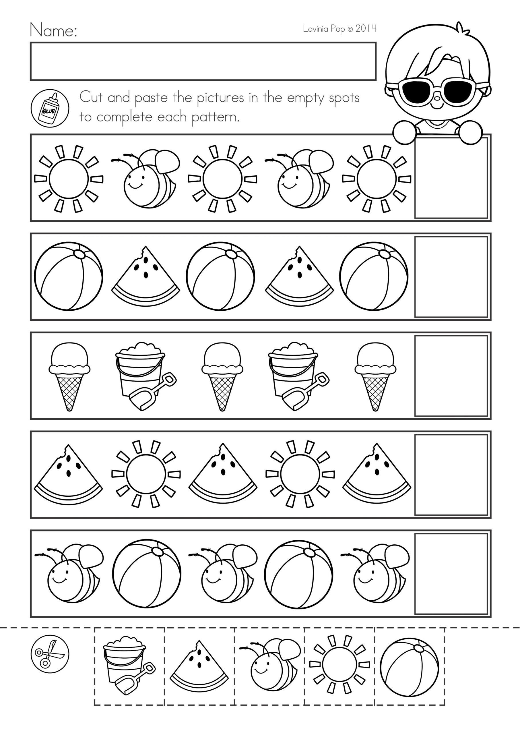 Printable Activity Sheets For Kindergarten