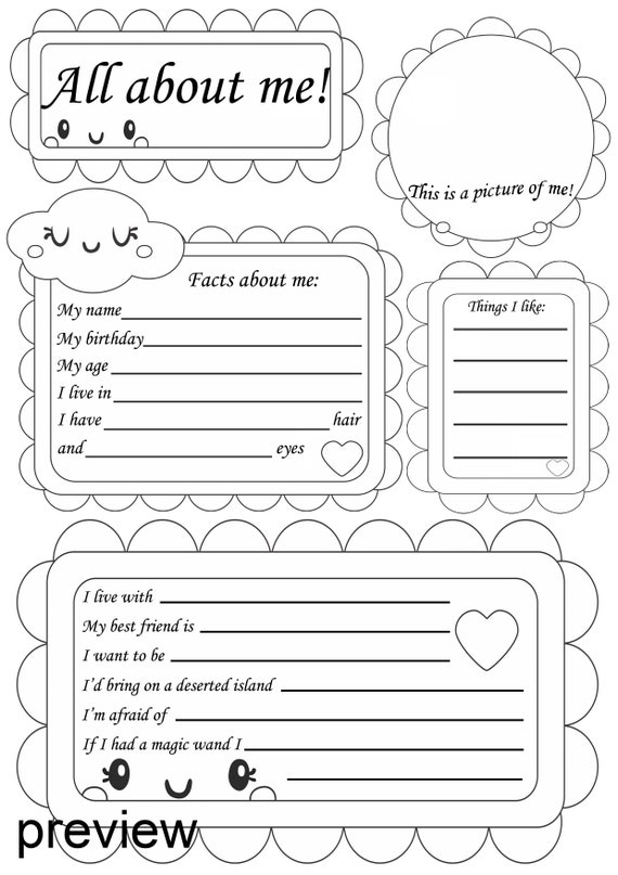 PRINTABLE All About Me Worksheet Printable Activity For 43 OFF