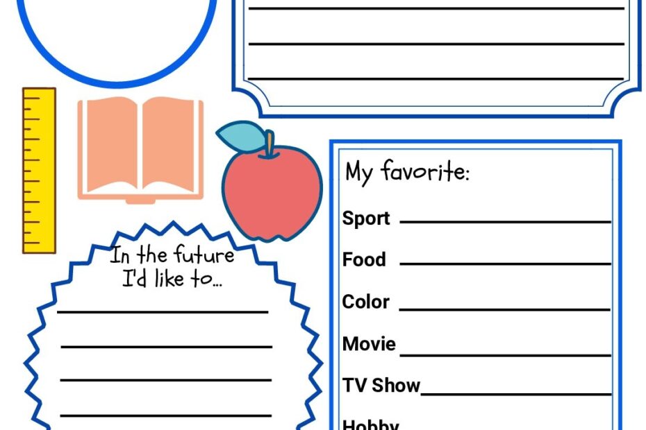 Printable All About Me Worksheet Worksheets For Kindergarten