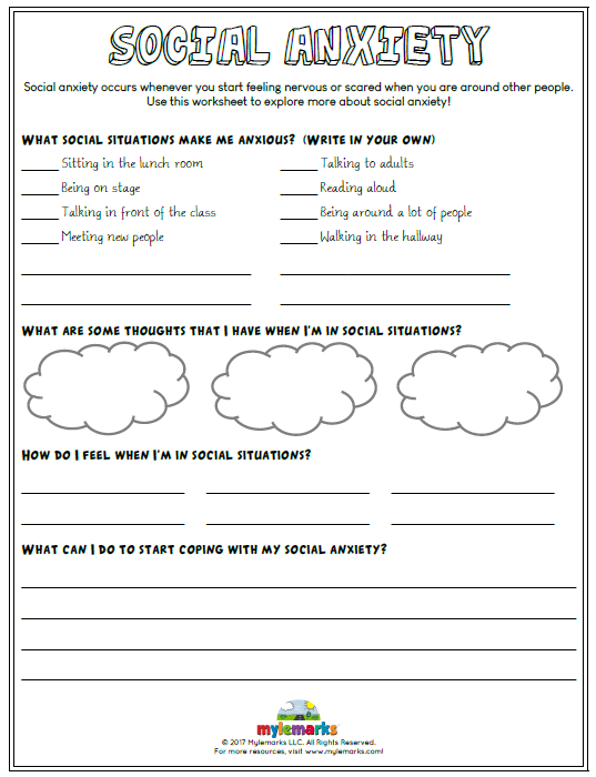 Printable Anxiety Worksheets Pdf Printable Worksheets
