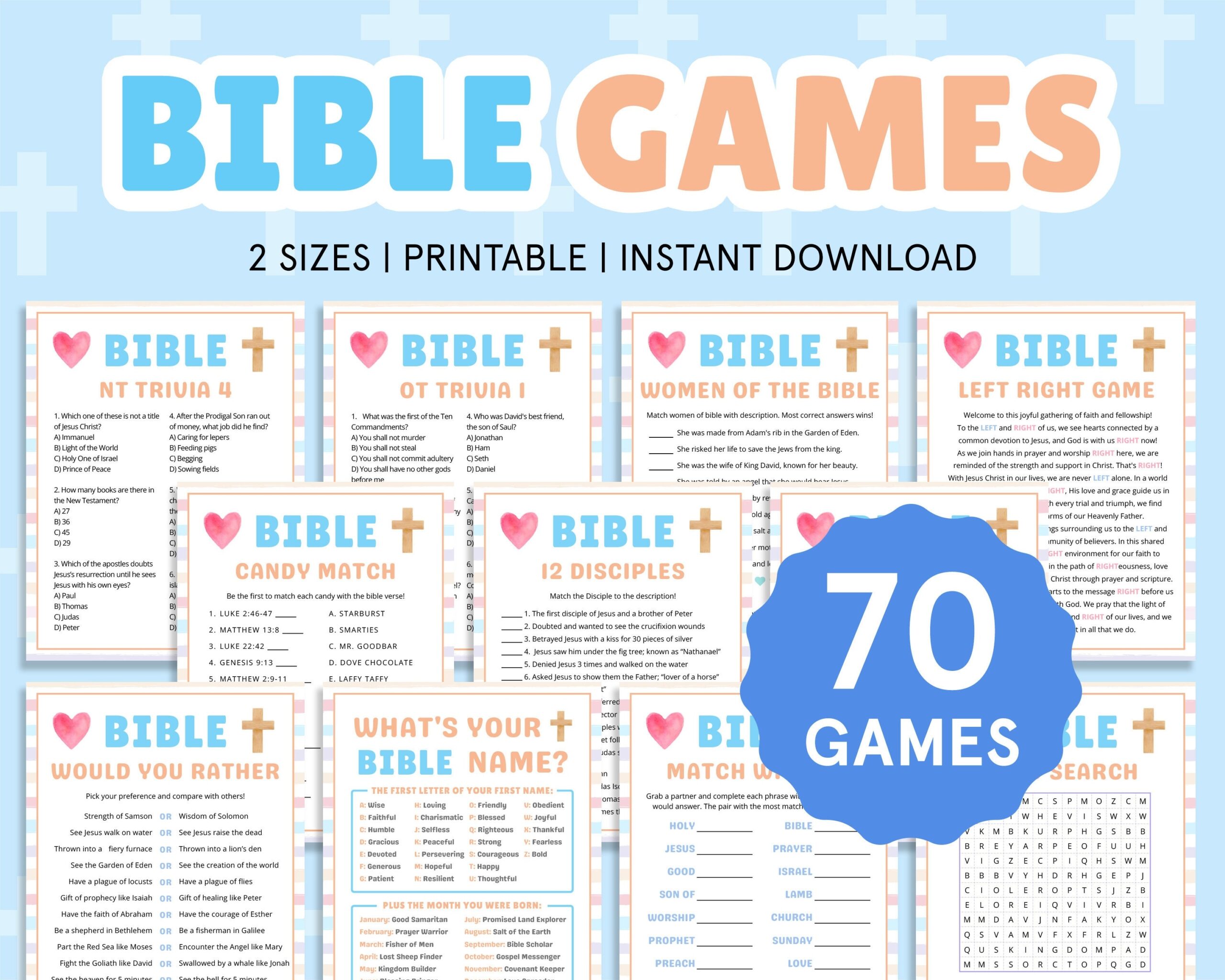 Printable Bible Games For Sunday School And Childrens Church 
