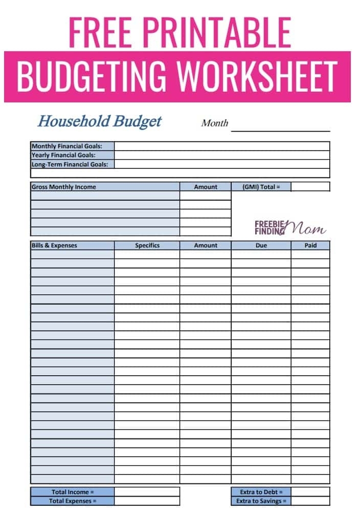 Printable Budget Worksheets Pdf Printable Worksheets