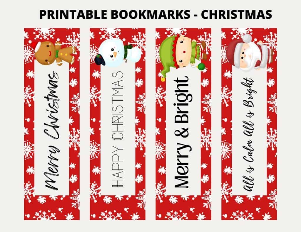 Printable Christmas Bookmarks My Printable Home Worksheets Library