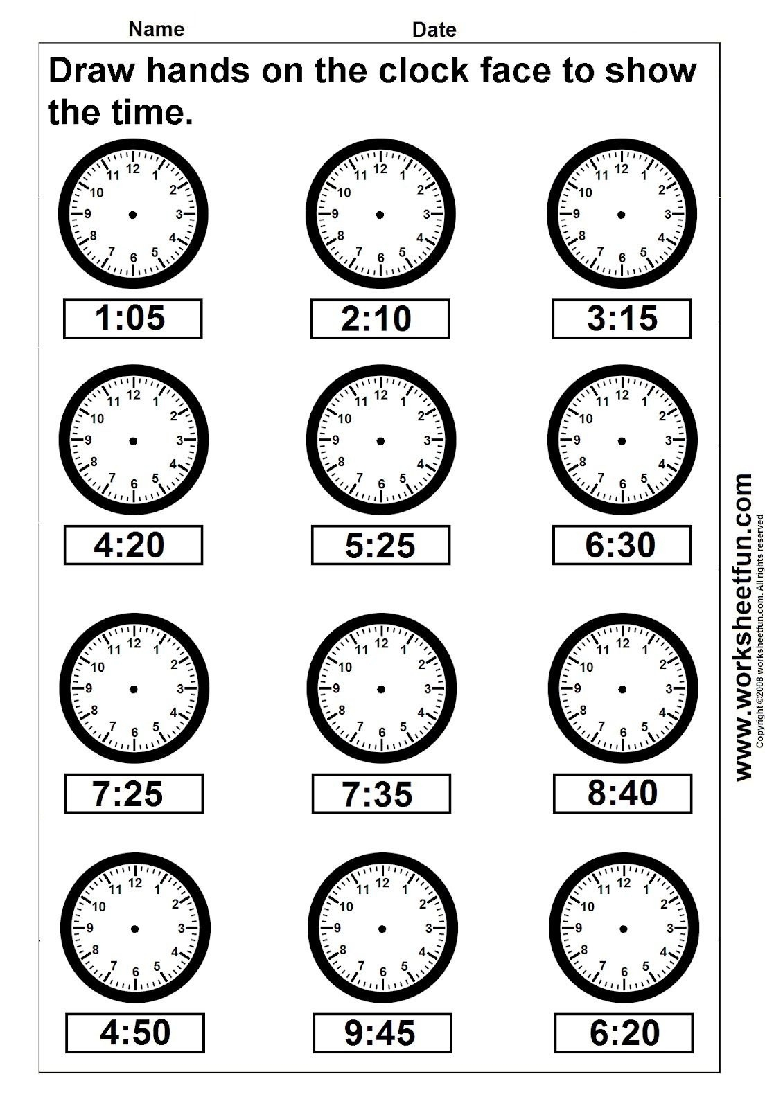 Printable Clock Worksheets Printable Worksheets
