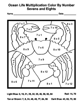 Printable Color By Number Multiplication Pdf Free Thekidsworksheet