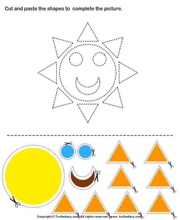 Printable Color Cut And Glue Worksheets