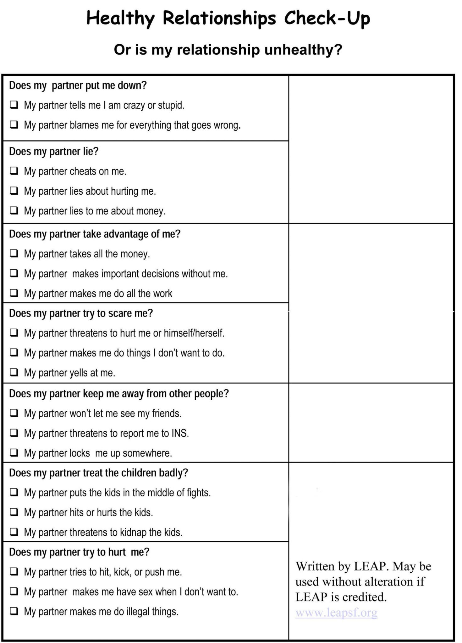 Printable Couples Therapy Worksheets Printable Worksheets