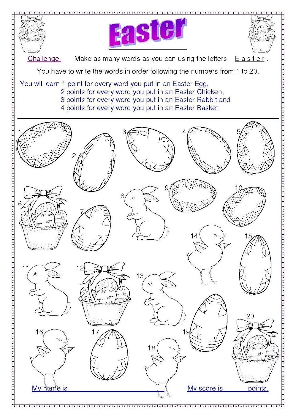 Printable Easter Worksheets Pdf Printable Worksheets